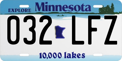 MN license plate 032LFZ