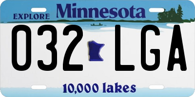MN license plate 032LGA