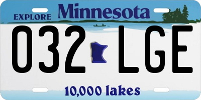 MN license plate 032LGE