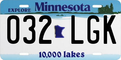 MN license plate 032LGK