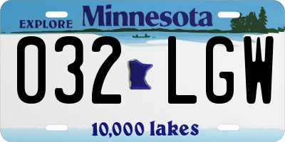 MN license plate 032LGW