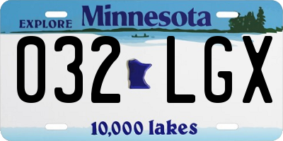 MN license plate 032LGX
