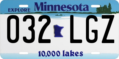 MN license plate 032LGZ