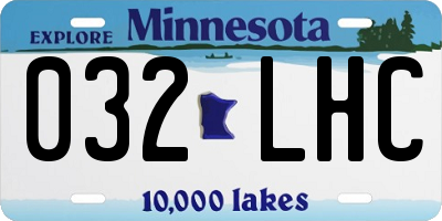 MN license plate 032LHC
