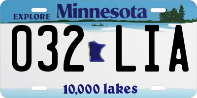 MN license plate 032LIA