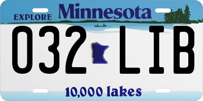 MN license plate 032LIB