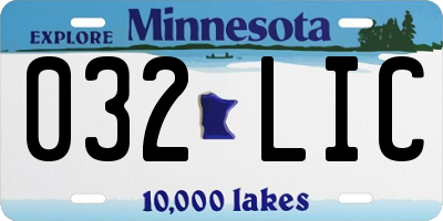 MN license plate 032LIC
