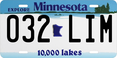 MN license plate 032LIM