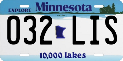 MN license plate 032LIS