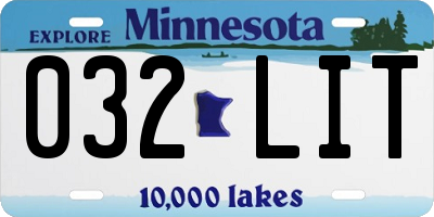 MN license plate 032LIT