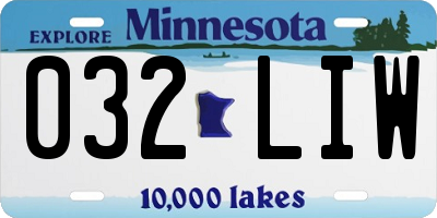 MN license plate 032LIW