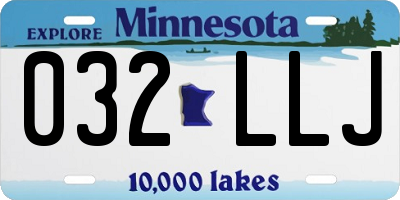 MN license plate 032LLJ