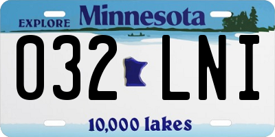 MN license plate 032LNI