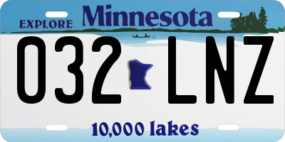 MN license plate 032LNZ