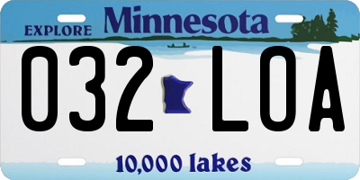 MN license plate 032LOA