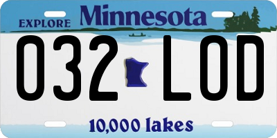 MN license plate 032LOD