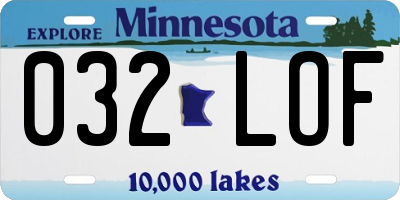 MN license plate 032LOF