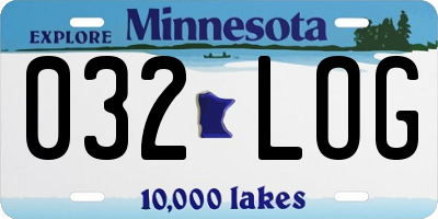 MN license plate 032LOG