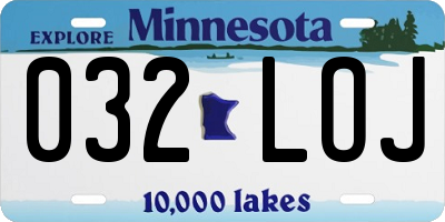 MN license plate 032LOJ