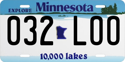 MN license plate 032LOO