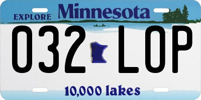 MN license plate 032LOP
