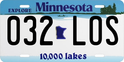 MN license plate 032LOS