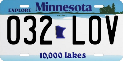 MN license plate 032LOV