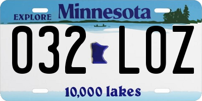 MN license plate 032LOZ