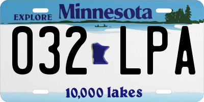 MN license plate 032LPA