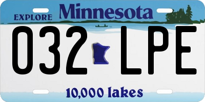 MN license plate 032LPE