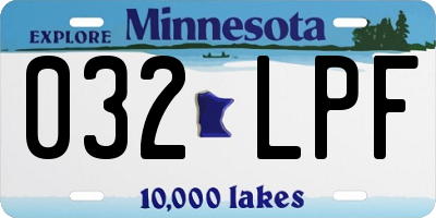 MN license plate 032LPF