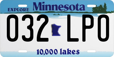 MN license plate 032LPO