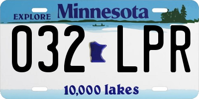 MN license plate 032LPR