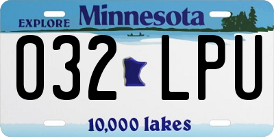 MN license plate 032LPU