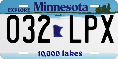 MN license plate 032LPX