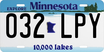 MN license plate 032LPY