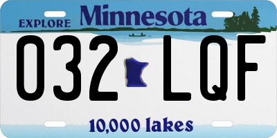 MN license plate 032LQF