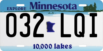 MN license plate 032LQI