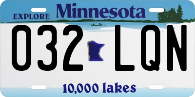 MN license plate 032LQN