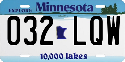 MN license plate 032LQW