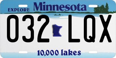 MN license plate 032LQX