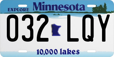 MN license plate 032LQY