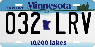 MN license plate 032LRV