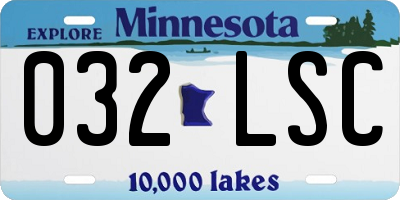 MN license plate 032LSC