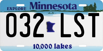 MN license plate 032LST