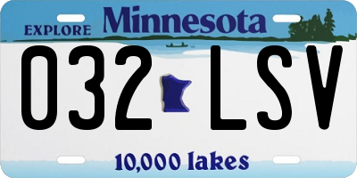 MN license plate 032LSV
