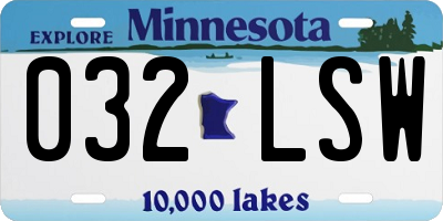 MN license plate 032LSW