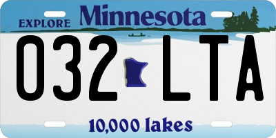 MN license plate 032LTA