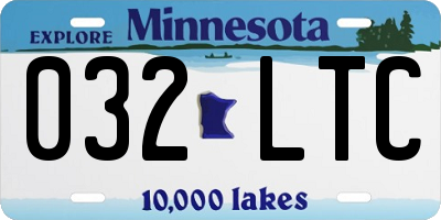 MN license plate 032LTC