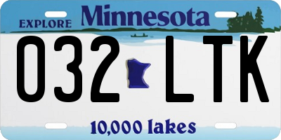 MN license plate 032LTK